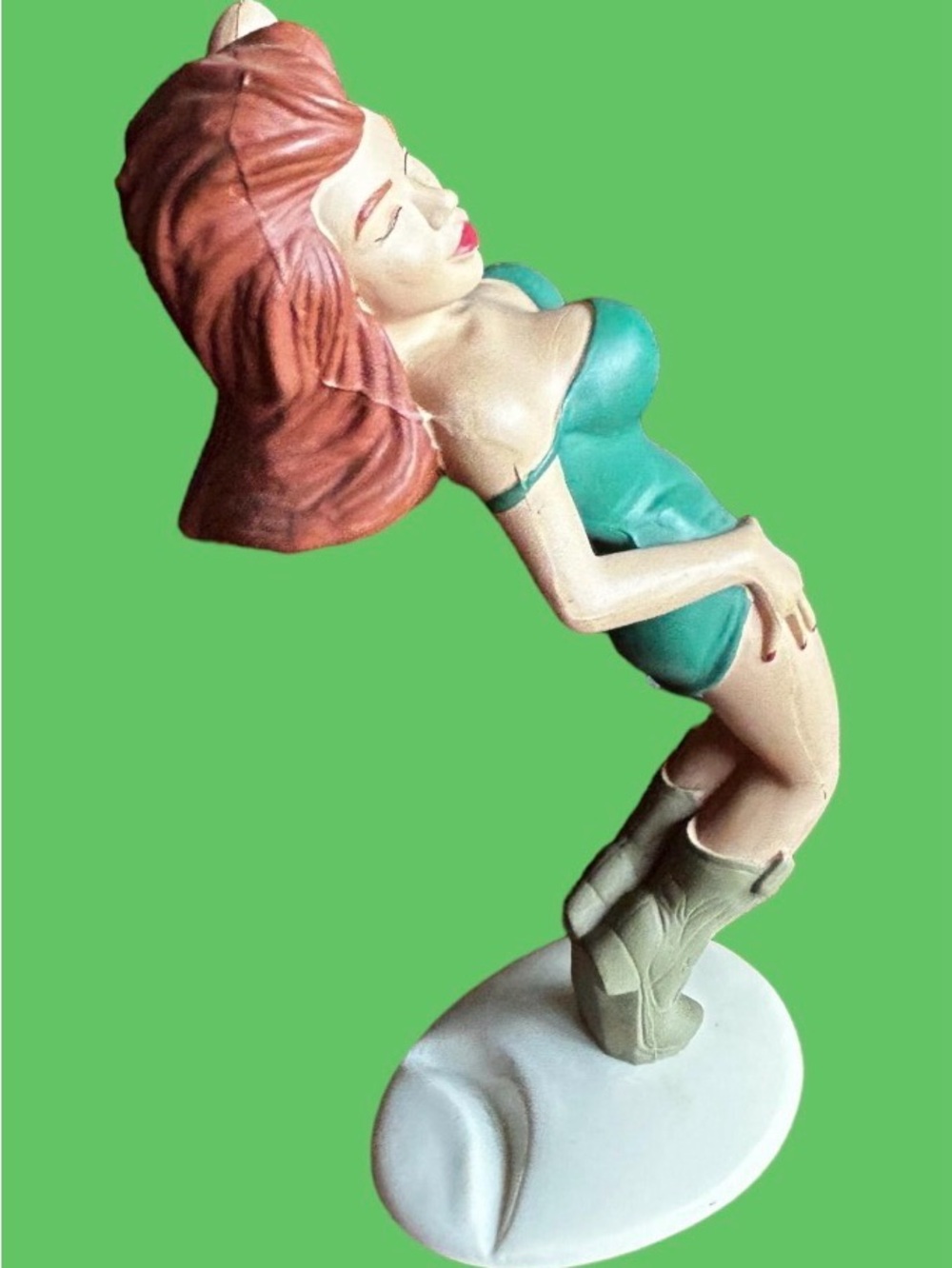 Vintage GANZ Bottoms Up R. DEMARS Beer Can Drink Holder! WOMAN IN GREEN DRESS!
